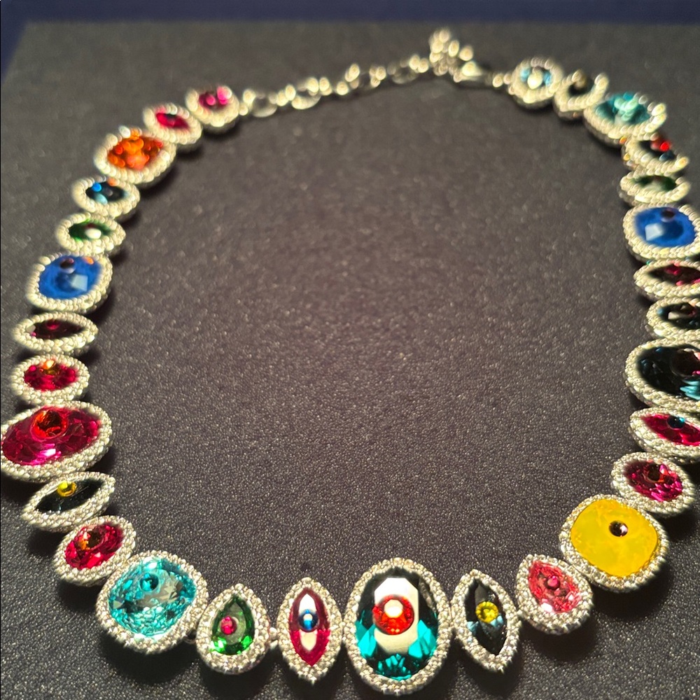Rare Authentic Swarovski Vibrant Multicolor Necklace Collar. - Picture 7 of 8